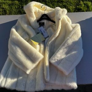 Dennis Basso Faux Fur women’s coat, sz L new with tags